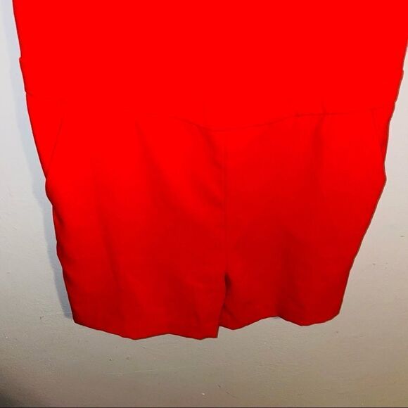 Dalia MacPhee Red Scalloped Sleeveless Romper Jumpsuit Casual Party - Picture 5 of 7